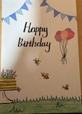 Handmade Card “Happy Birthday” 🎈🐝🎂