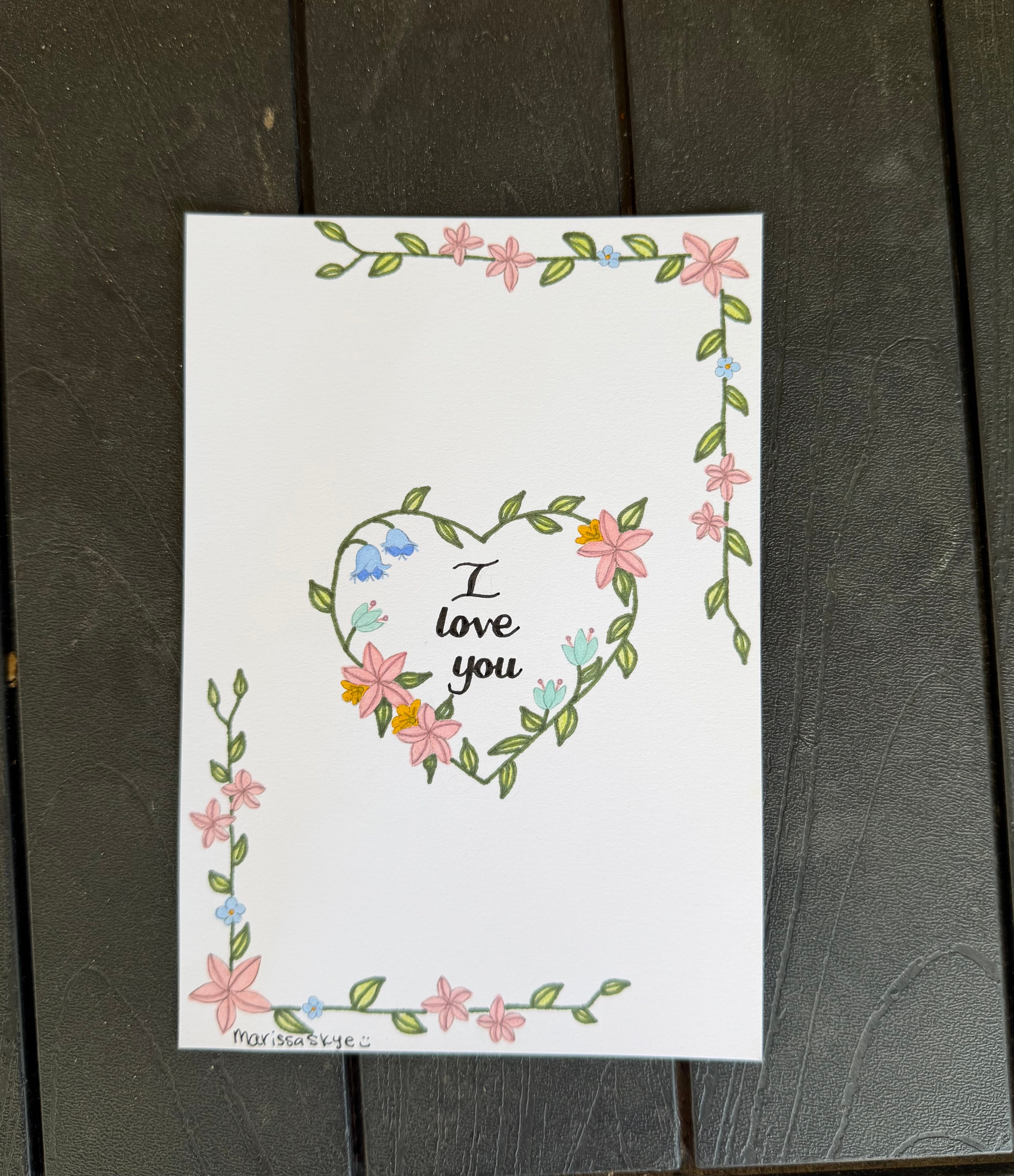 Handmade Card “I Love You” 🌺🪷