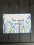 Handmade Card “Give Yourself Grace” 💙🦋🪻